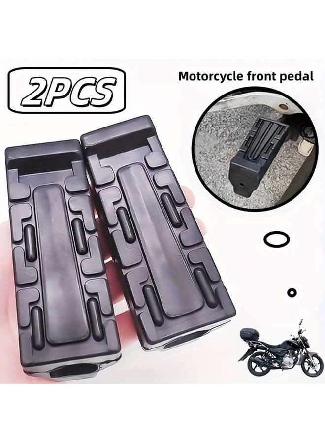 2pcs Black Rubber Pads For Yamaha YBR125 Motorcycle Front Pedal Support Footrests - Image 1